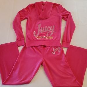 Juicy Couture Hot Pink Logo Jumpsuit Women Size XS